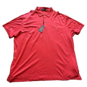 Polo Ralph Lauren Polo‎ Shirt Mens 4XB Bright Red Big And Tall Flesh Pony Cotton
